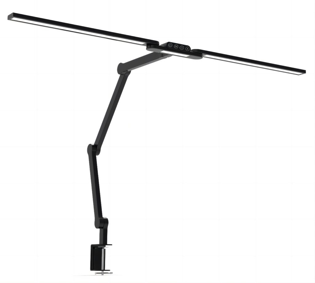 Skrivebordslampe   Led   Tranformerbar Med Svingarm  Holder   1600 Lumen   Sort