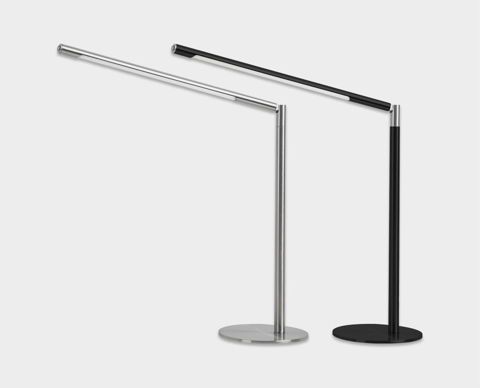 Metal Skrivebordslampe   Med Base  Transformbar Arm   Hvid