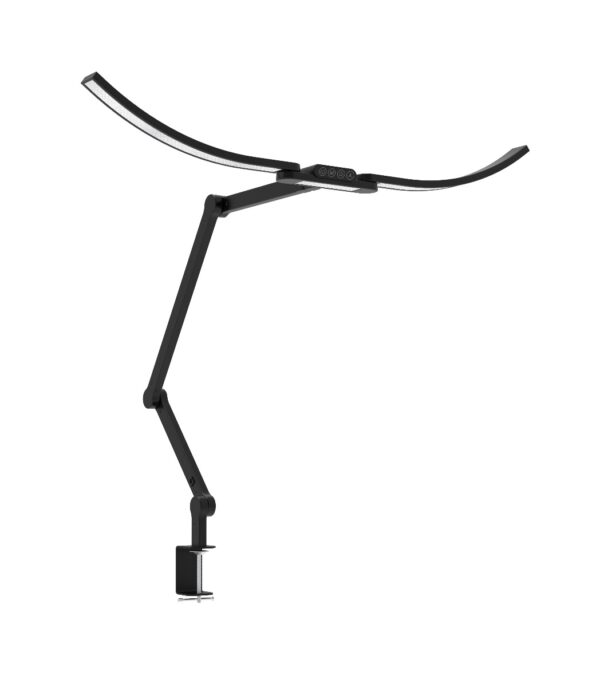 Transformbar Skrivebordslampe    Svingarm  Holder   1600 Lumen   Sort   Plus