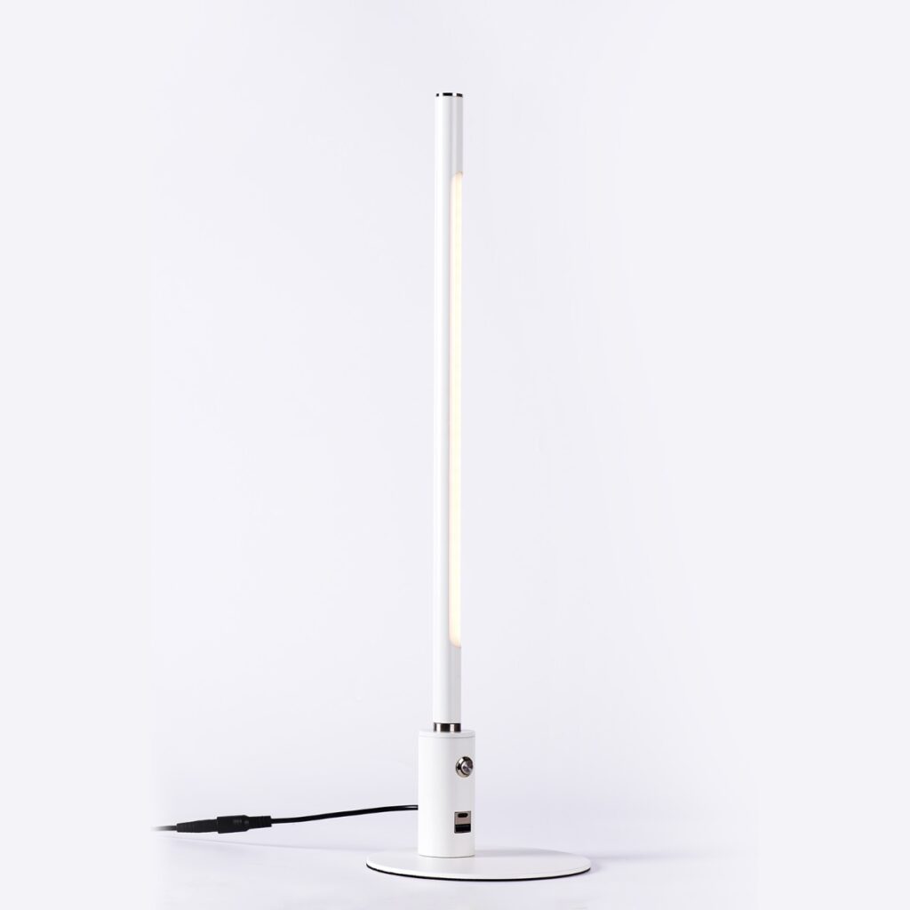 Minimalistisk Skrivebordslampe   Med Base   Hvid