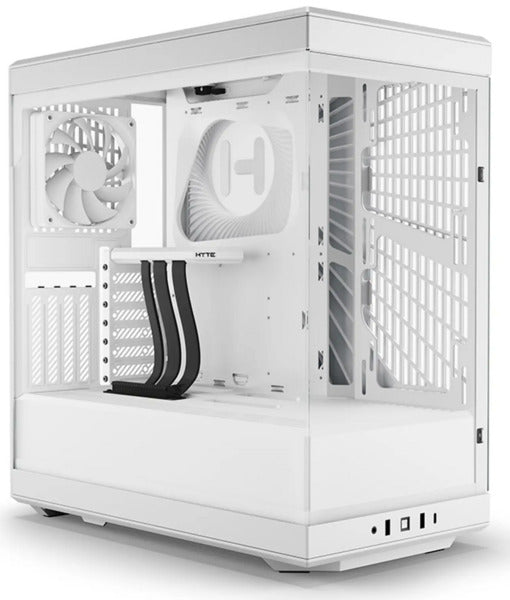 Hyte Y40 Snow White  Miditower   Panoramic Glass Veil  Included Pcie   Riser Cable   Included Fans