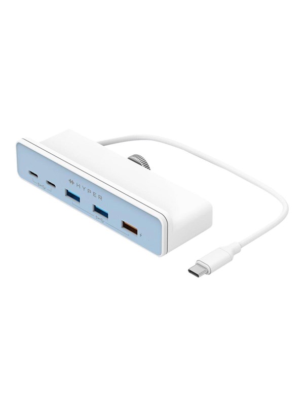 Hyper Drive Hd34a6   Hub     Superspeed Usb     Clamp Mountable Usb Hub    Ports   Blå