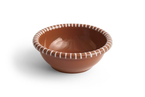 Barro Salad Bowl  Large   Natural With Stripes